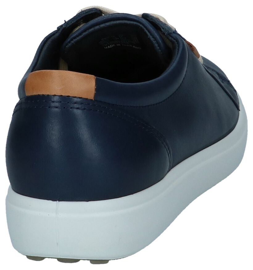 Ecco Soft 7 Chaussures à Lacets en Bleu en cuir (270017)