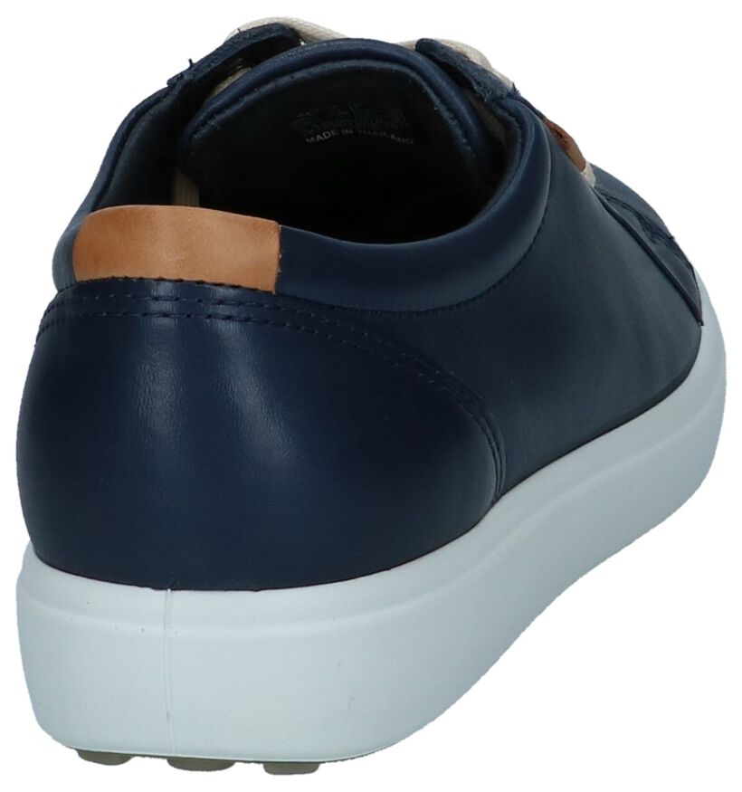 Ecco Soft 7 Blauwe Veterschoenen in leer (270017)