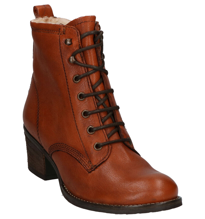 Gosh Bottillons à talons en Cognac en cuir (253042)