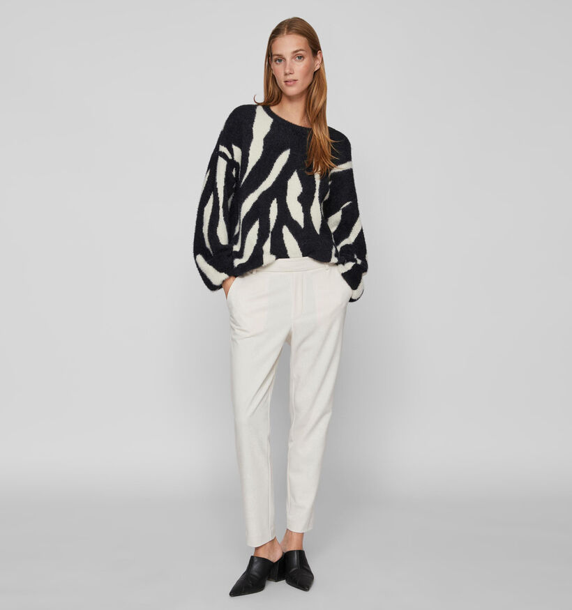 Vila Juli Zwarte Gebreide fluffy trui voor dames (328879)