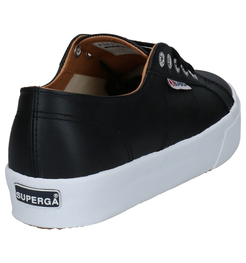 Superga Zwarte Sneakers in leer (284310)