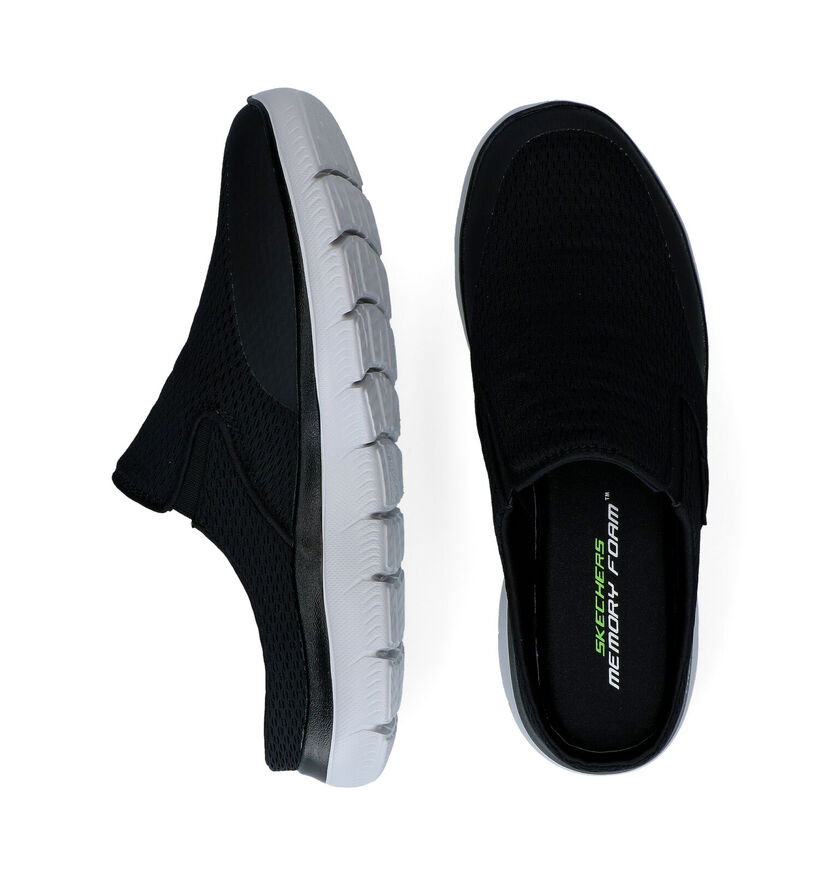 Skechers Summits Zwarte Pantoffels in stof (295662)