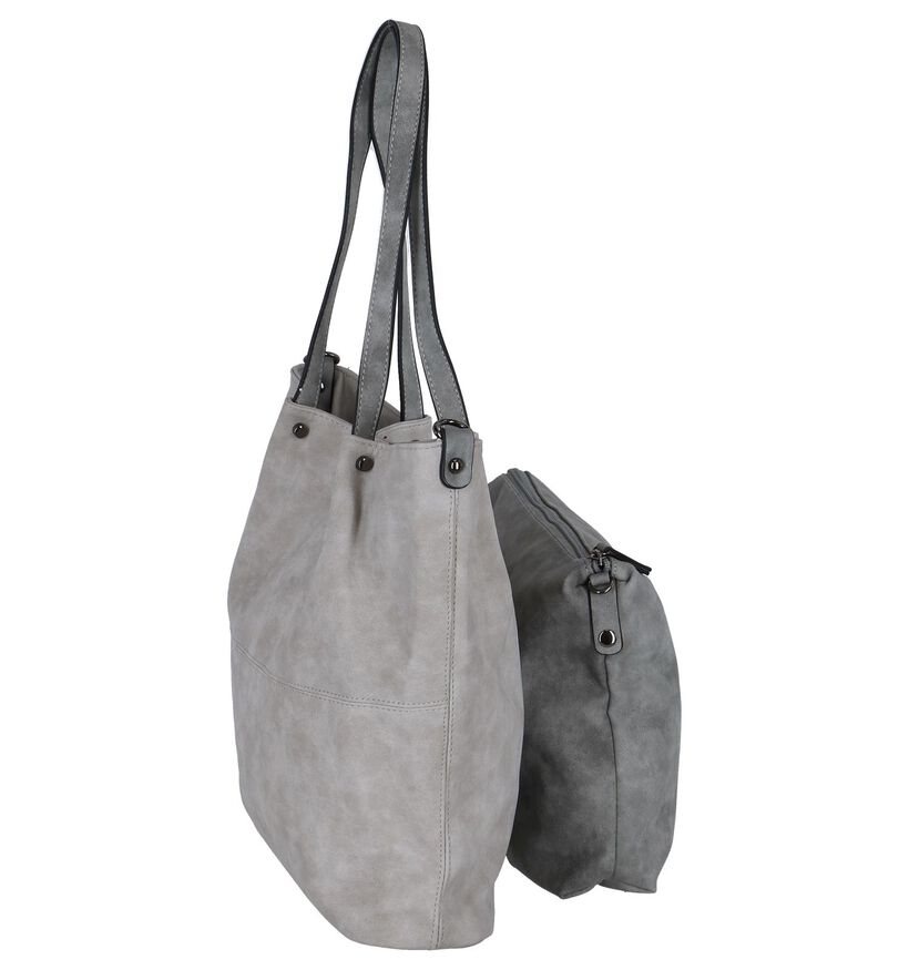 Emily & Noah Cabas Bag in Bag en Gris en simili cuir (284365)