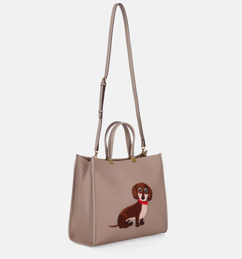 Laurent David Teckel Cabas avec fermeture &eacute;clair en Taupe pour femmes (333204)