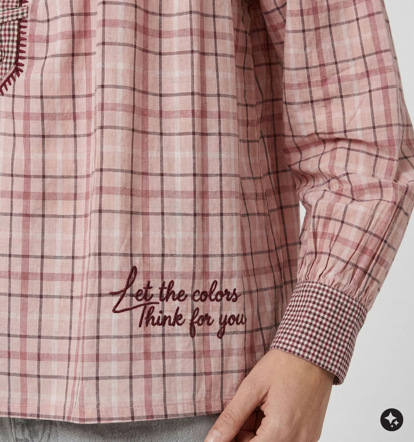 Orfeo Abby Roze Geruite Blouse voor dames (381648)