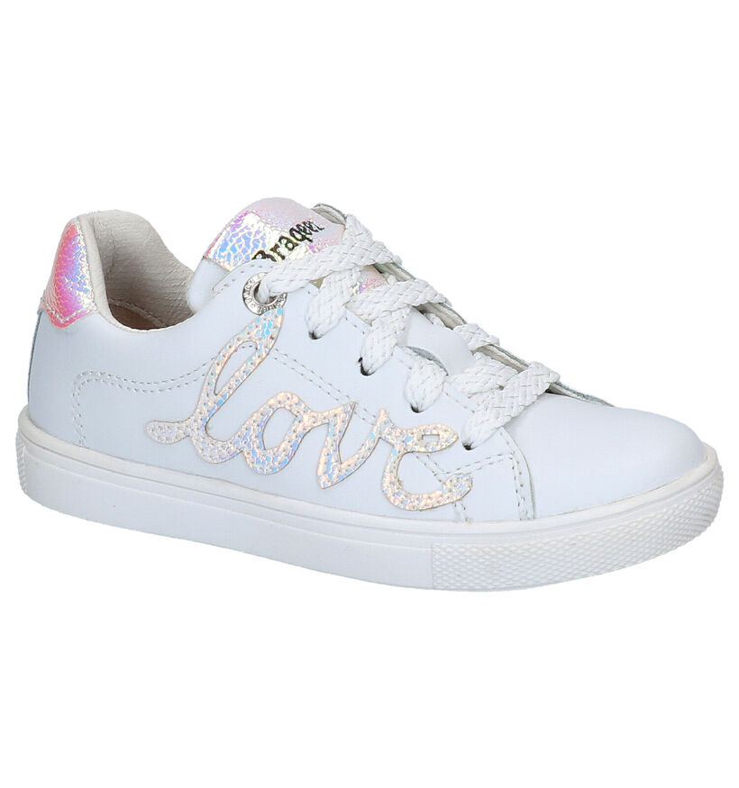 Braqeez Leigh Lowies Witte Lage Sneakers in leer (275291)