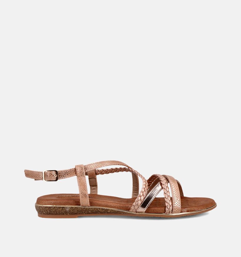 Signatur Sandales plates en Or rose pour femmes (373537)