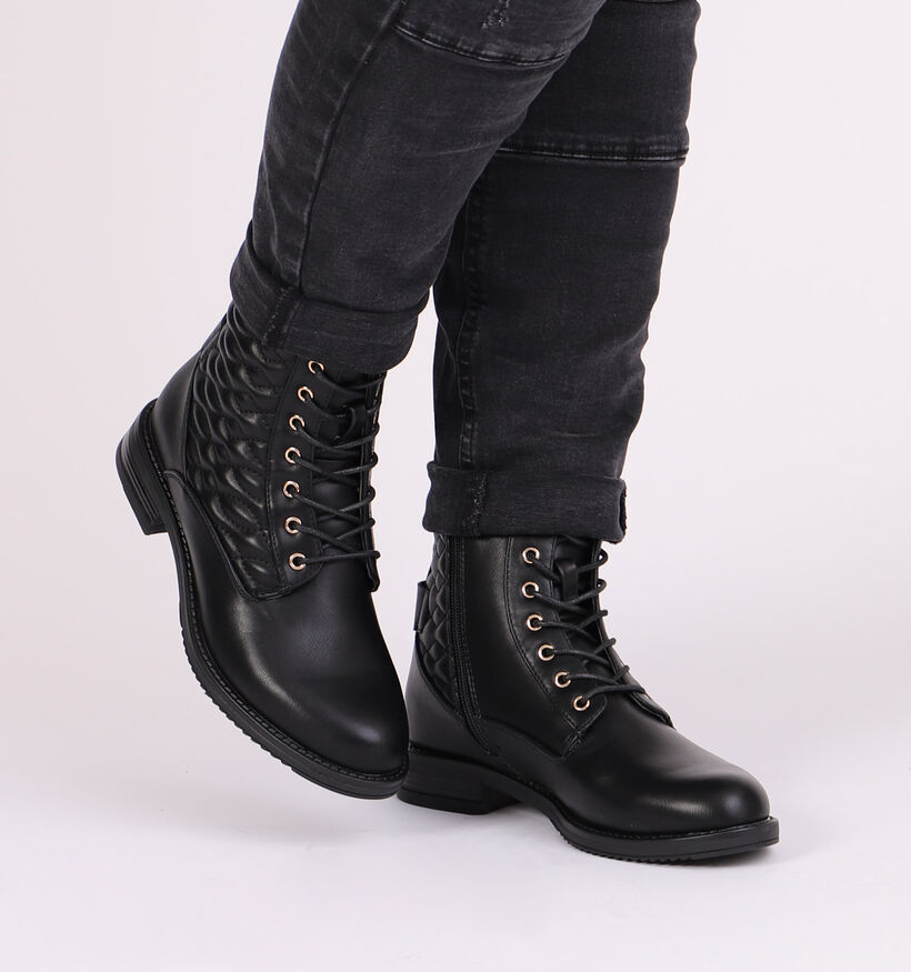 Signatur Boots à lacets en Noir en simili cuir (294908)
