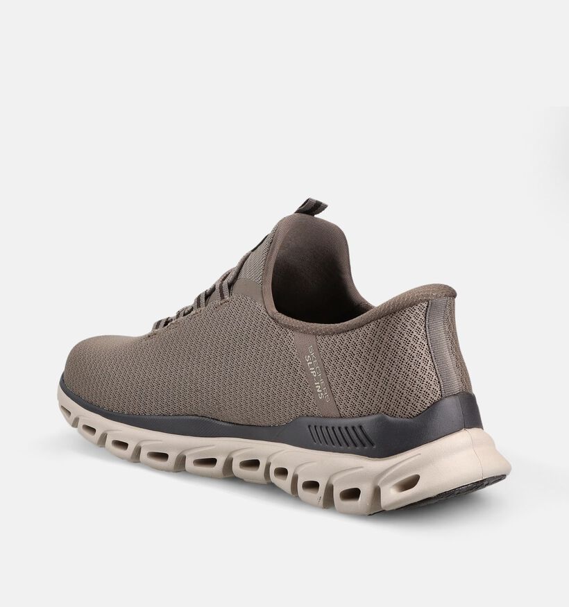 Skechers Glide-Step Noxus Baskets basses en Brun pour hommes (375646)