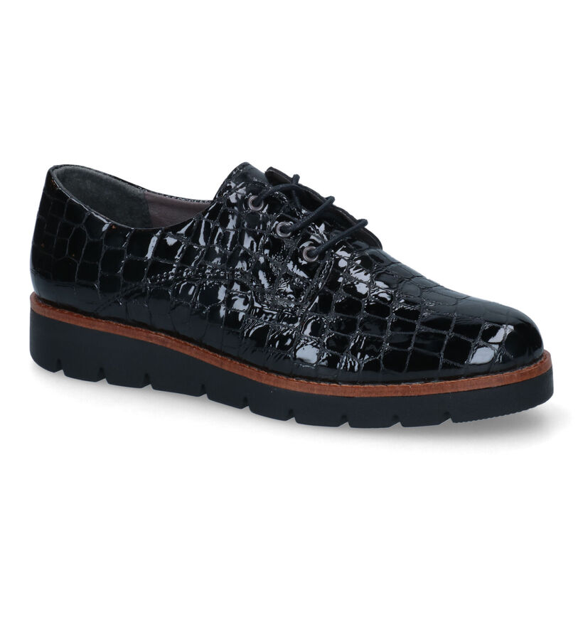 Solemade Chaussures à lacets en Noir en verni (315829)