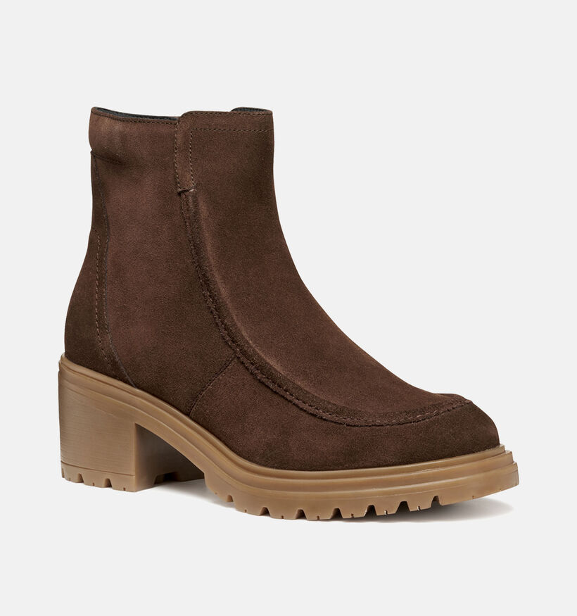 Geox Damiana Donkerbruine Enkellaarzen voor dames (360125)