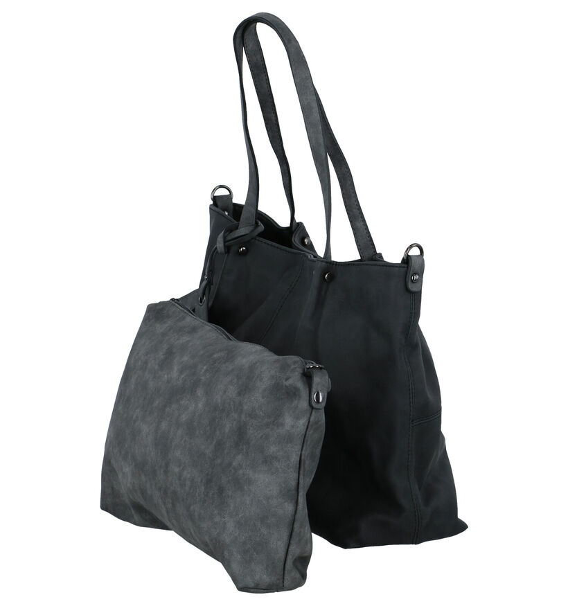 Emily & Noah Donkergrijze Bag in Bag Shopper in kunstleer (260911)