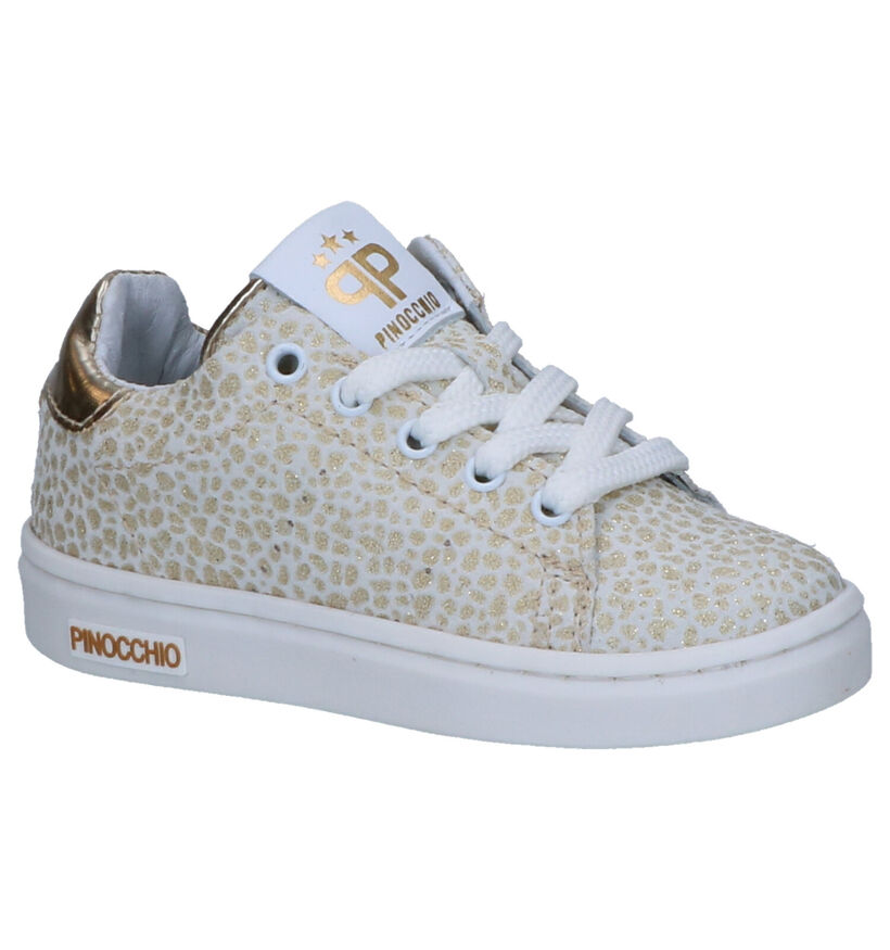 Witte Sneakers met Rits/Veter Pinocchio in leer (246909)