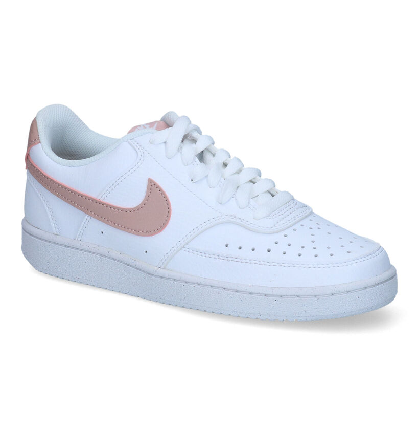 Nike Court Vision Next Nature Witte Sneakers in kunstleer (324613)