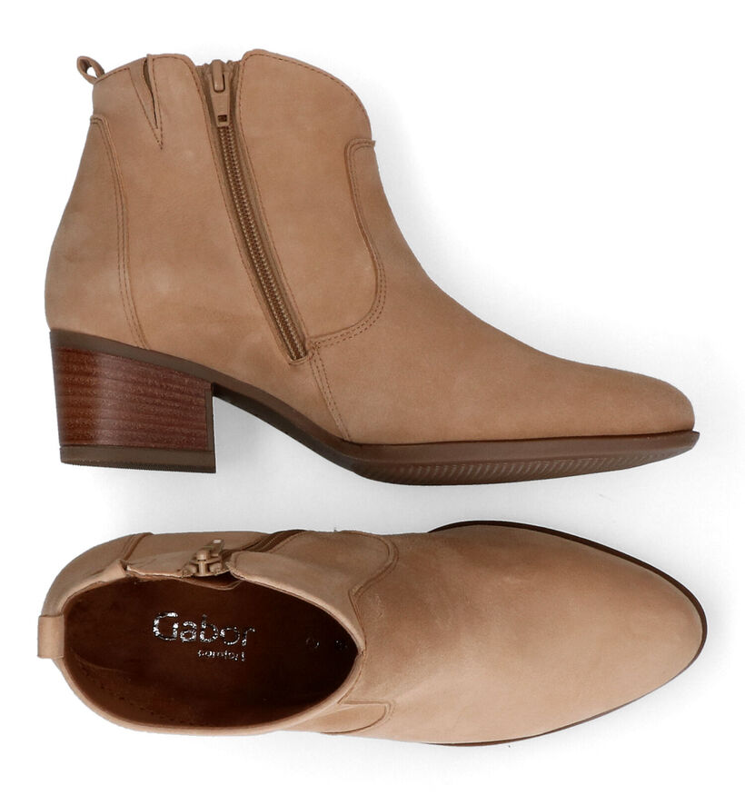 Comfort Santiags en Camel en daim (307744)