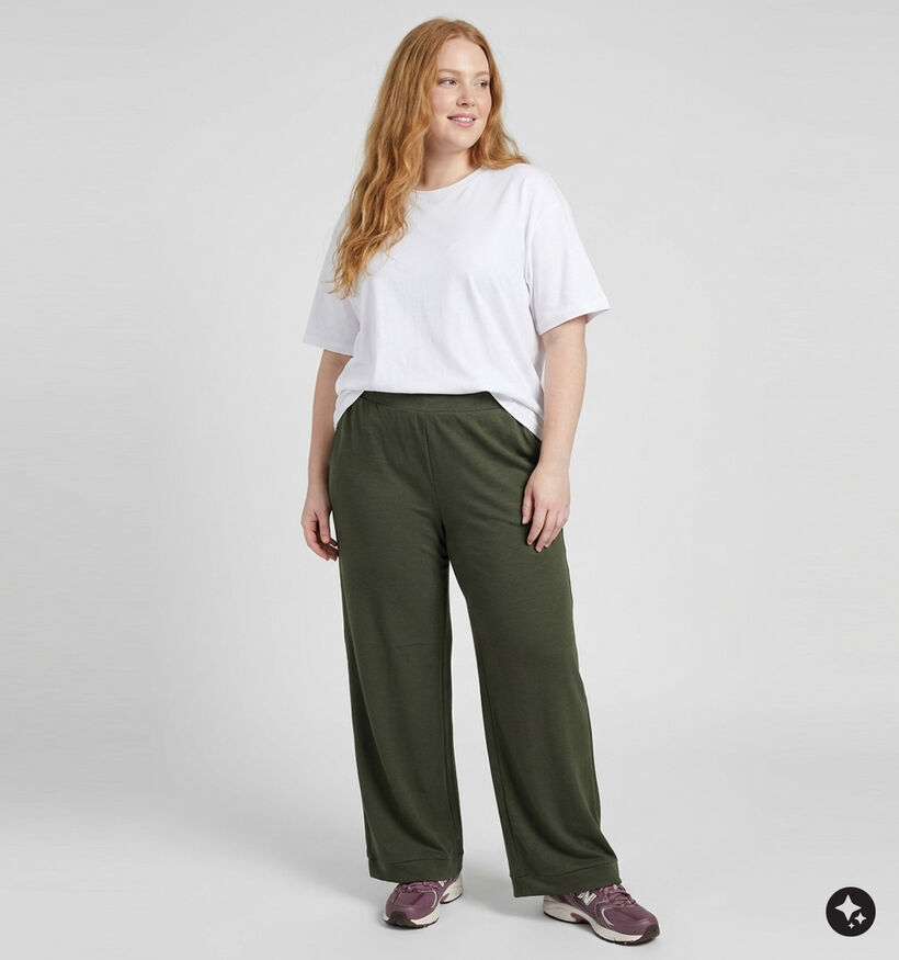 Vero Moda Curve Chali Donkergroene Geklede Broek voor dames (378133)