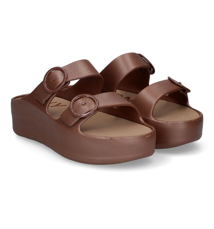 Lemon Jelly Gaia Bronzen Badslippers voor dames (310272) - geschikt voor steunzolen