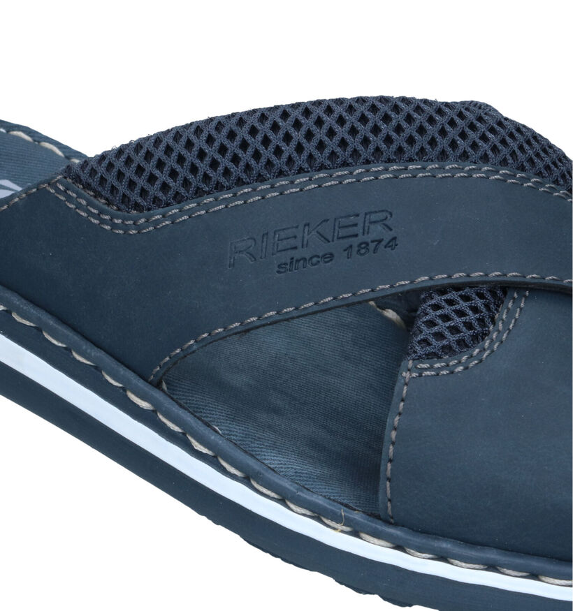 Rieker Nu-pieds casual en Bleu foncé en simili cuir (323620)