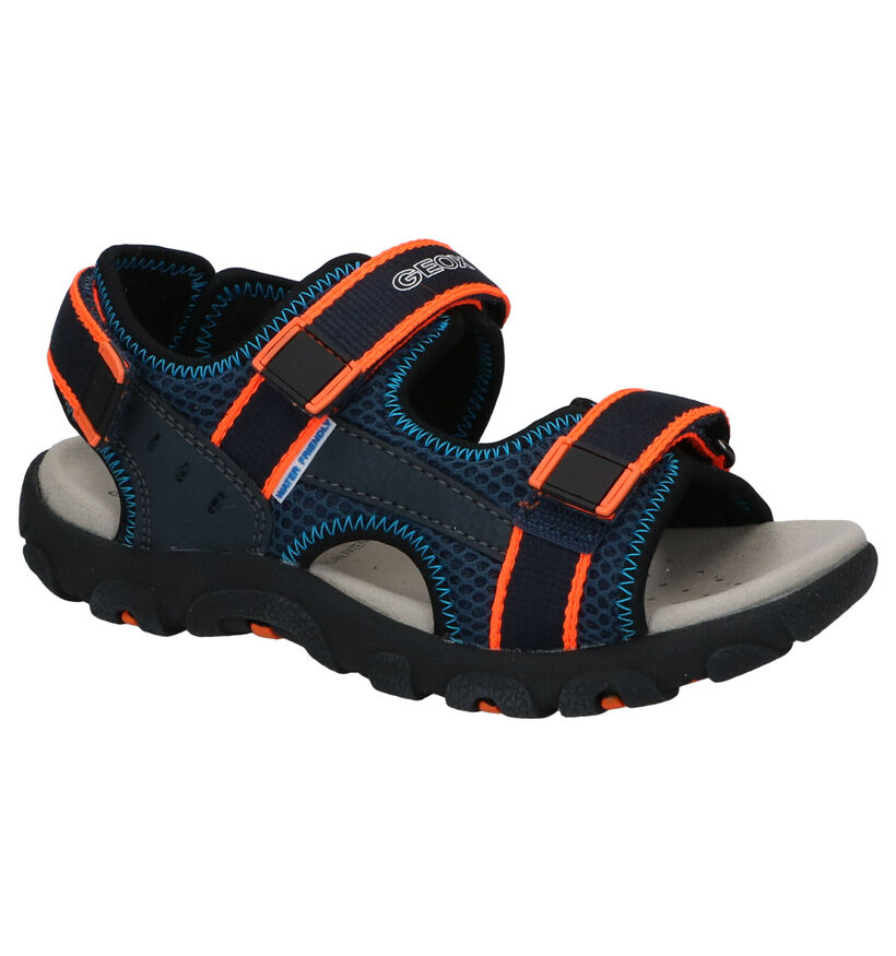 Geox Strada Zwarte Sandalen in kunstleer (291777)