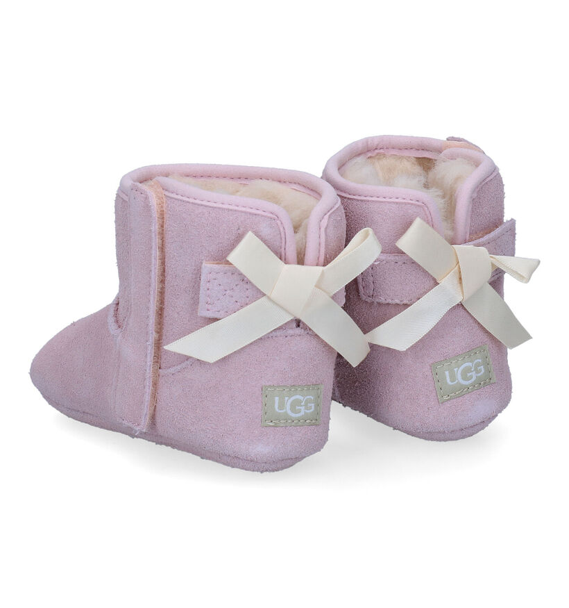 UGG Jesse Bow II Beanie Pantoufles pour bébé en Rose avec Bonnet pour filles (294878)