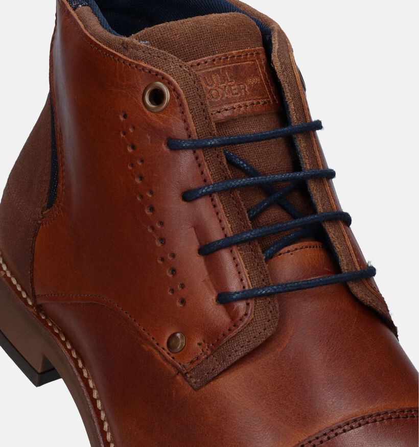 Bullboxer Cognac Hoge Veterschoenen voor heren (332304) - geschikt voor steunzolen