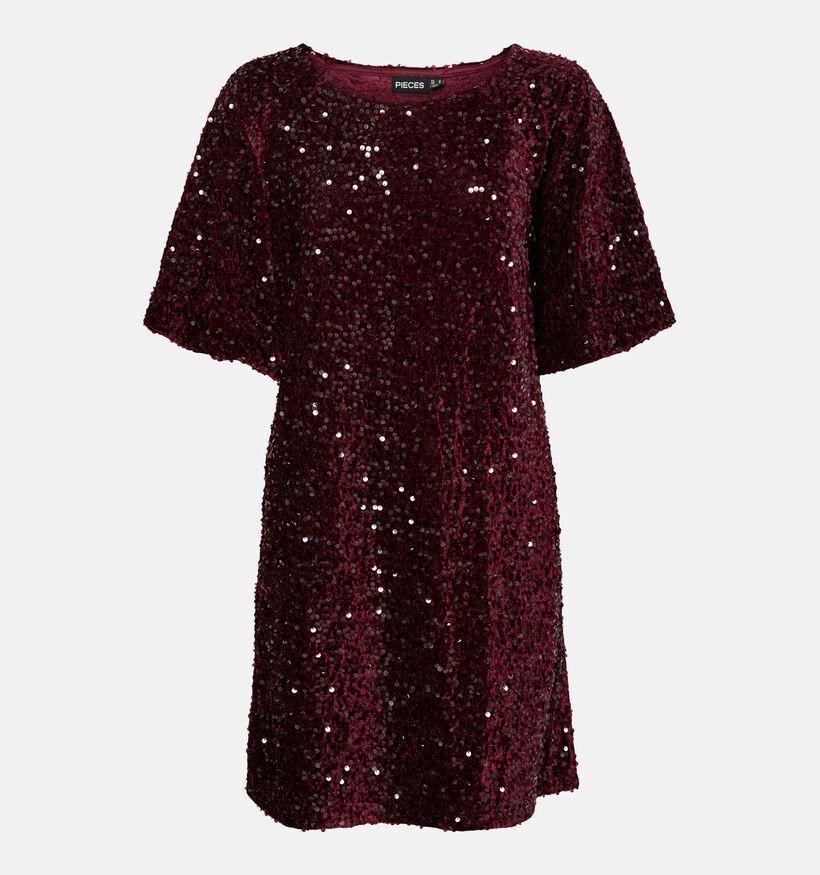 Pieces Kam Sequin Robe en Bordeaux pour femmes (365630)