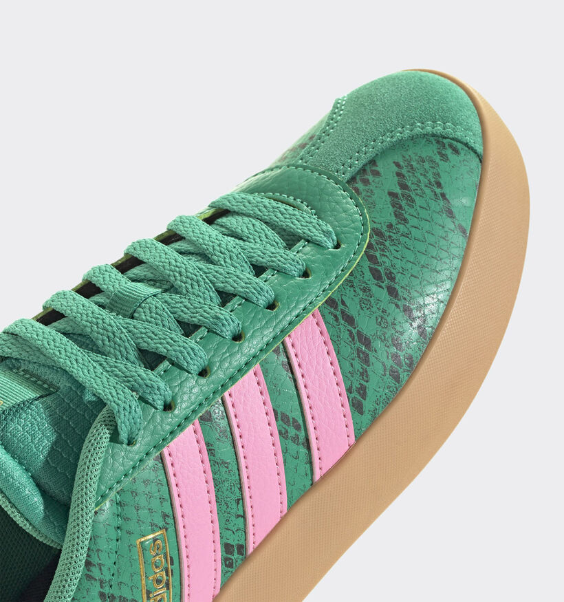 adidas VL Court 3.0 Baskets en Vert/Rose pour femmes (365420) - pour semelles orthopédiques