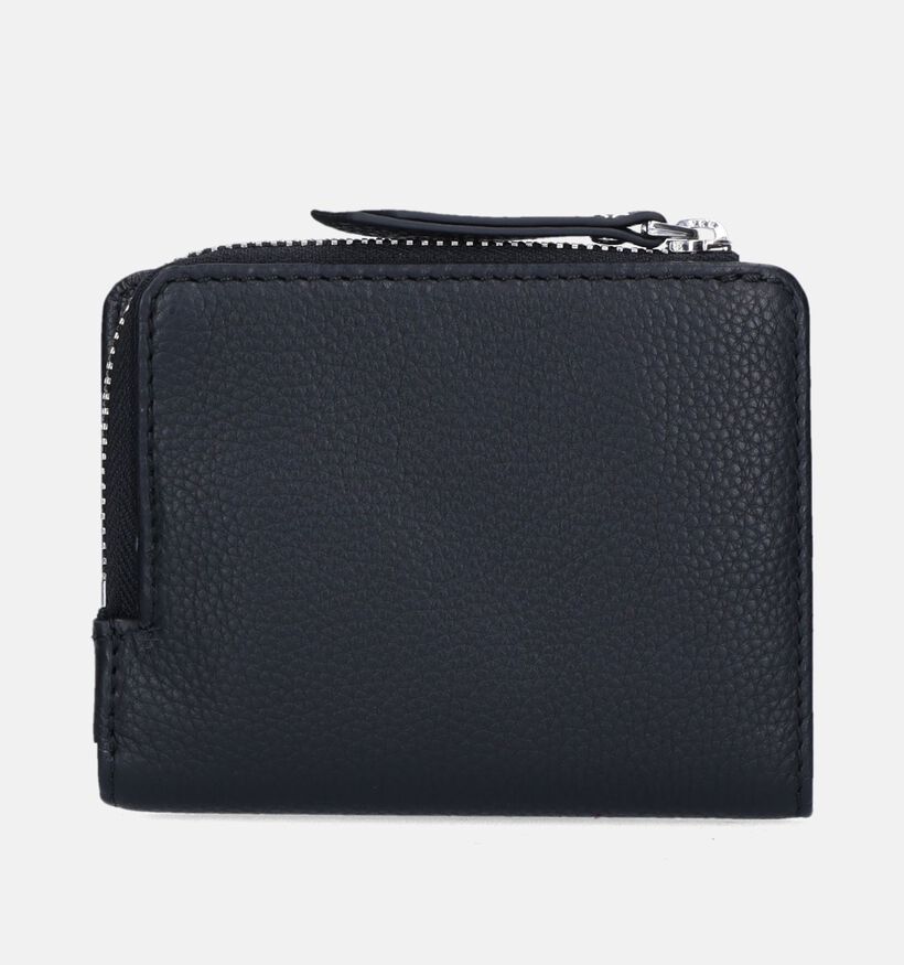 Euro-Leather Porte-monnaie zippé en Noir pour femmes (343453)