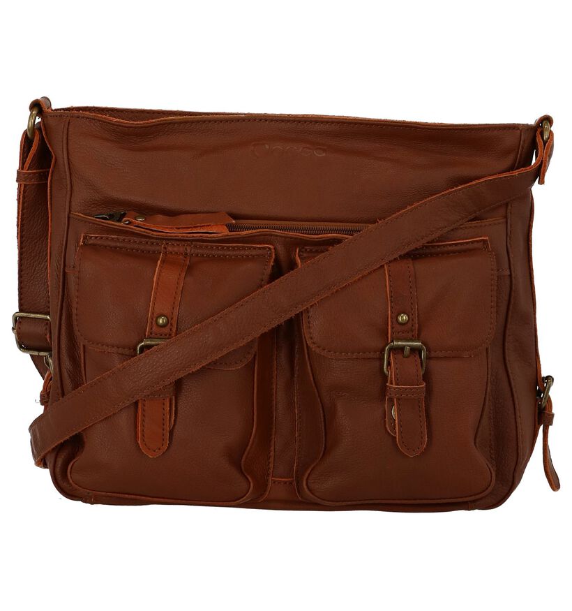 Blauwe Crossbody Tas Mocca in leer (235838)