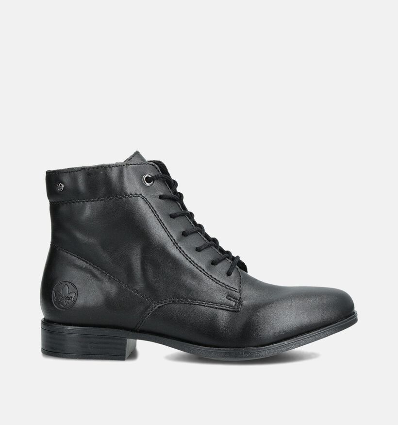 Rieker Zwarte Veterboots voor dames (360465) - geschikt voor steunzolen