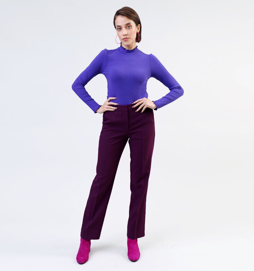 Vila Winnie Pantalon large en Bordeaux pour femmes (332526)