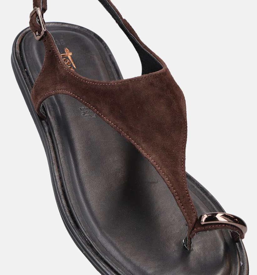 Tamaris Sandales plates en Brun fonc&eacute; pour femmes (371724)
