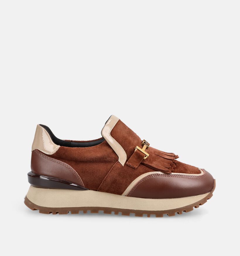 Nathan-Baume Donkerbruine Mocassins voor dames (380237) - geschikt voor steunzolen