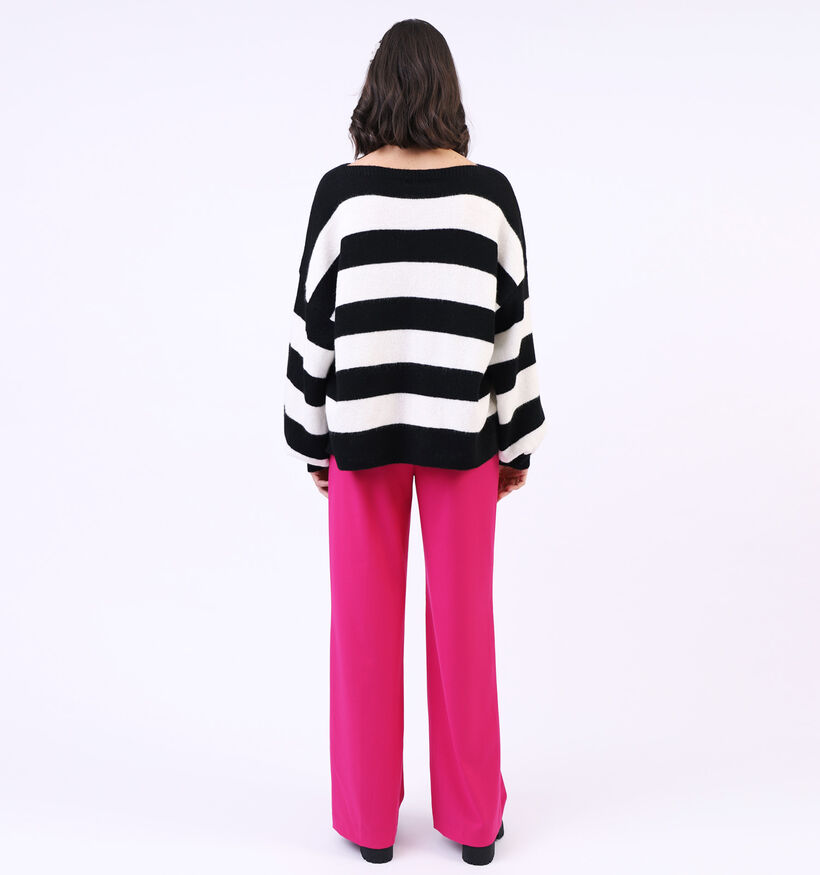 Dolce C. Pull rayé en Noir / Blanc (326406)