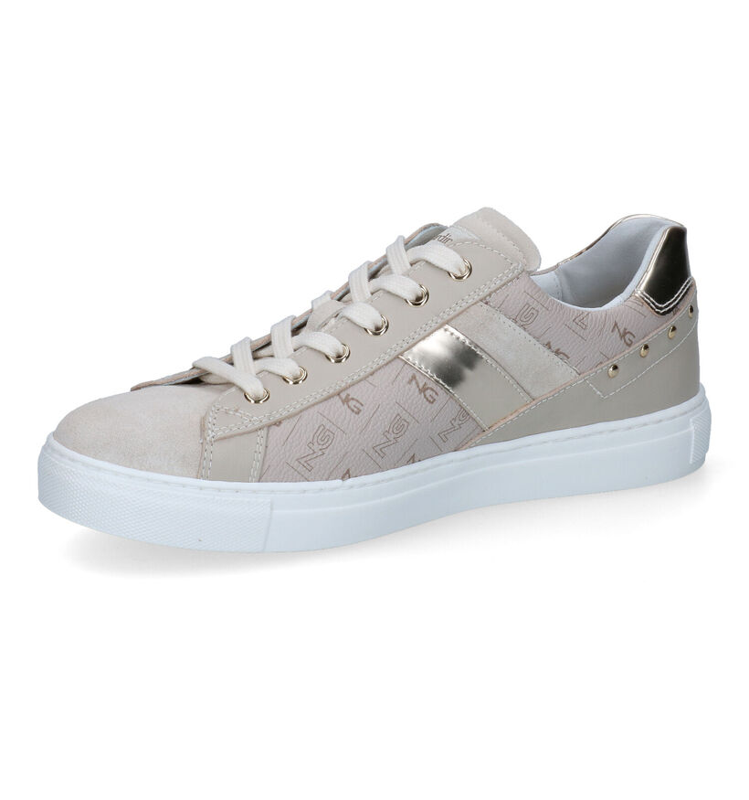 NeroGiardini Beige Veterschoenen voor dames (307503) - geschikt voor steunzolen