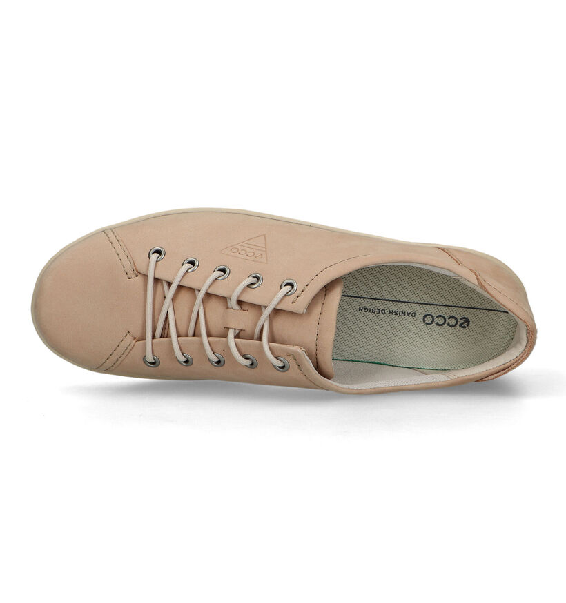 ECCO Soft 2.0 Beige Veterschoenen voor dames (321141) - geschikt voor steunzolen