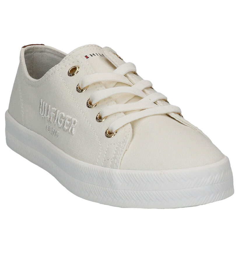 Tommy Hilfiger Tommy Basic Ecru Sneakers in stof (276241)