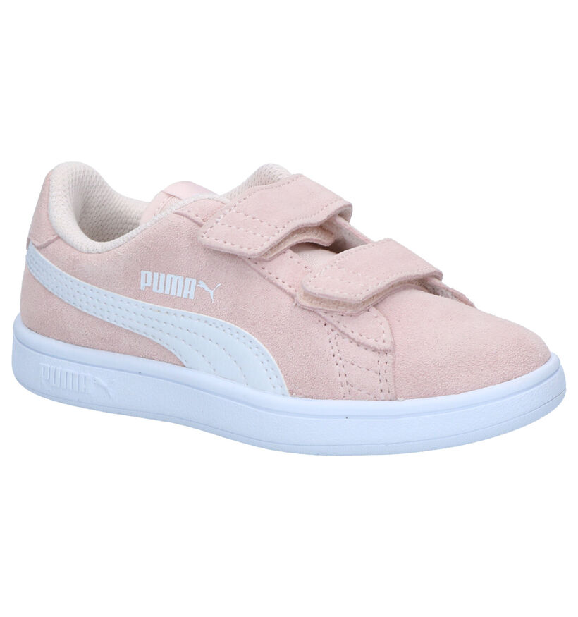 Puma Smash Roze Sneakers in daim (265636)
