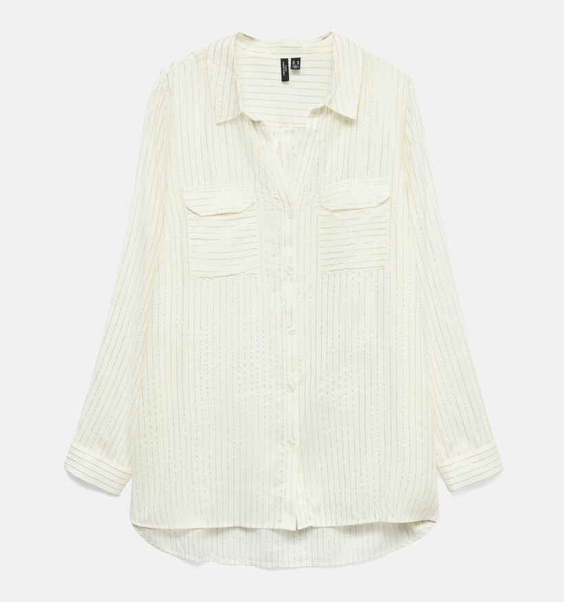 Vero Moda Curve Bumpy Glitter Ecru Blouse voor dames (366400)