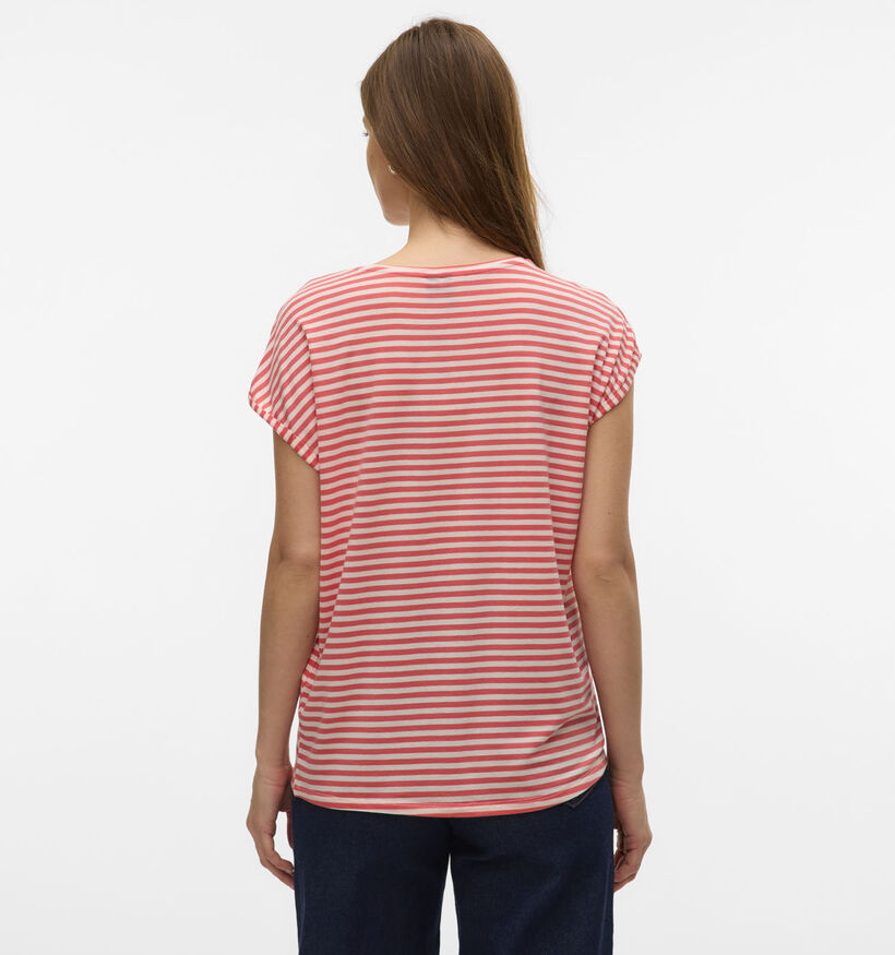 Vero Moda Ava Rode Gestreepte T-shirt voor dames (352200)