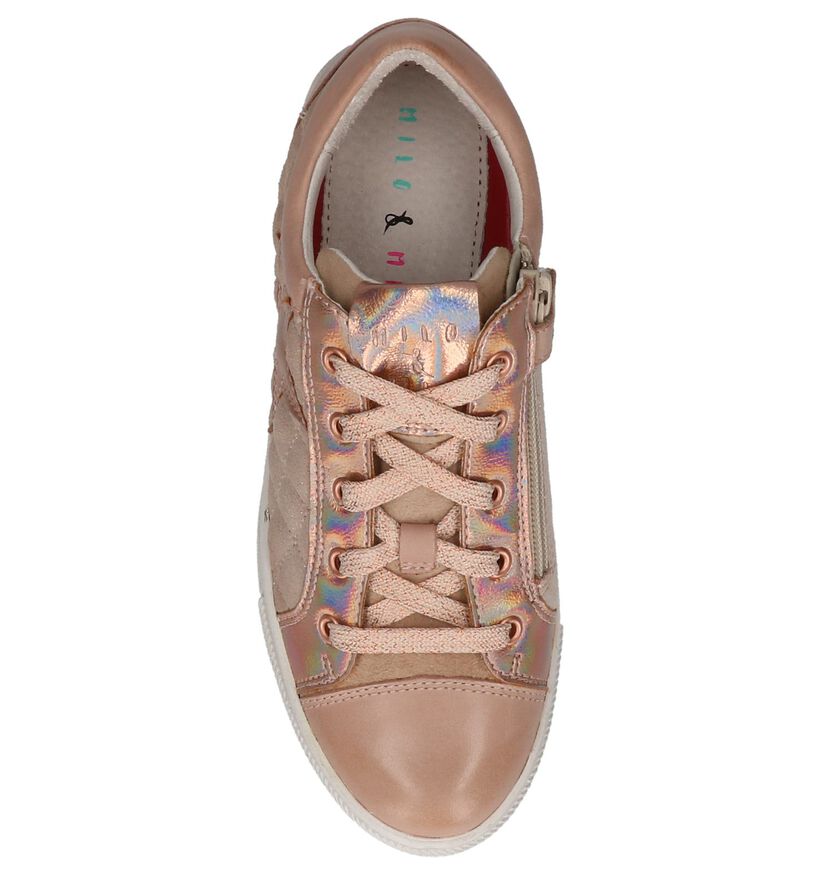 Roze Sneakers Rits&Veter Milo & Mila in lakleer (217607)