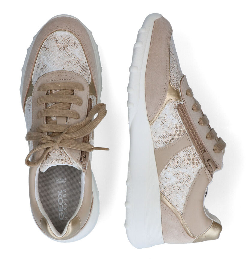 Geox Alleniee Beige Sneakers in daim (311573)