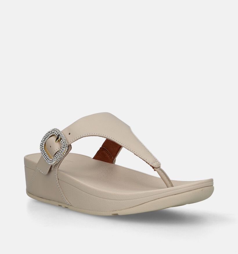 FitFlop Lulu Crystal Buckle Beige Teenslippers voor dames (336982)