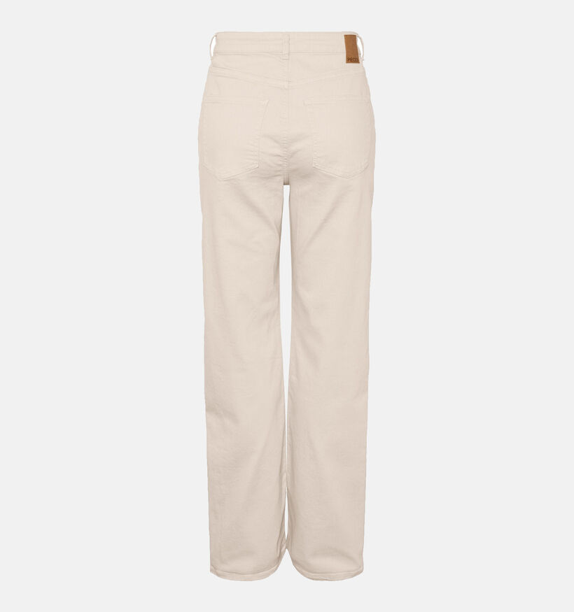 Pieces holly Jeans patte d'éléphant en Beige L30 pour femmes (323756)