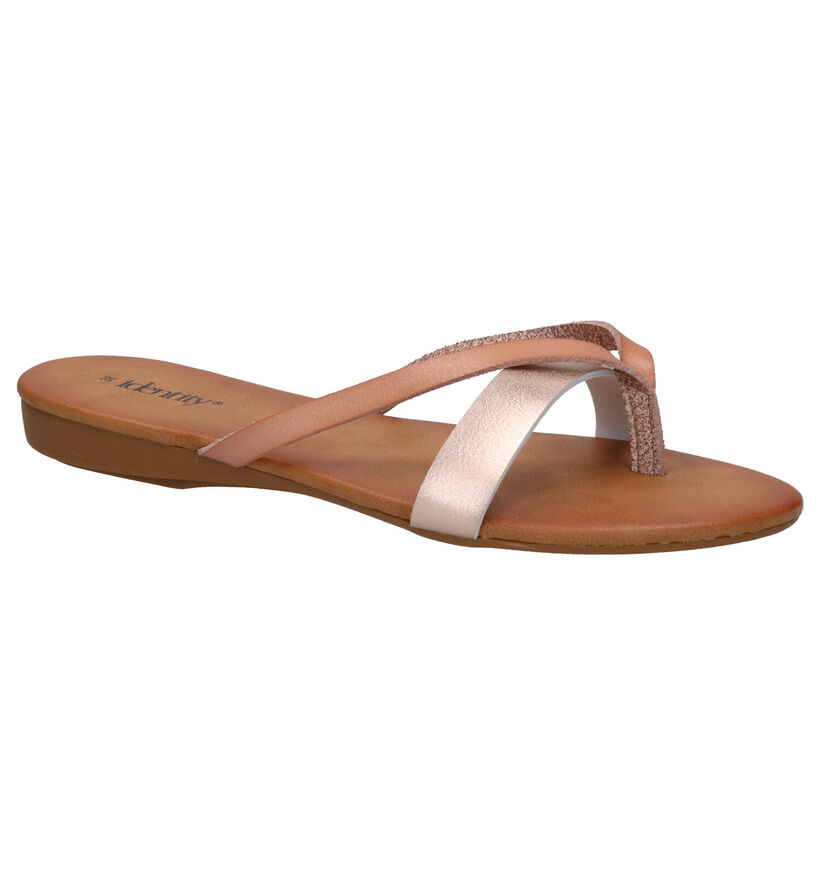 Identity Beige Teenslippers in kunstleer (273888)