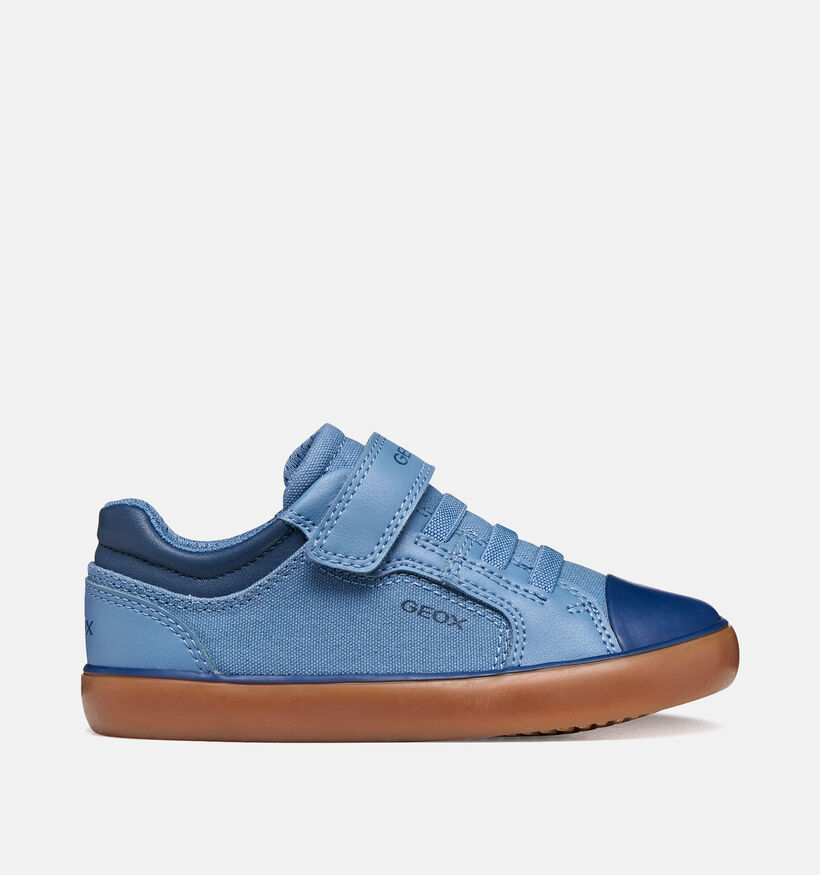 Geox J Gisli Baskets basses en Bleu fonc&eacute; pour gar&ccedil;ons (368423) - pour semelles orthop&eacute;diques