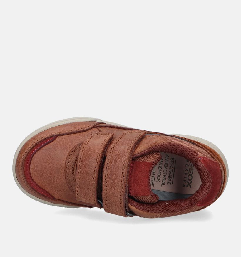 Geox Poseido Chaussures à velcro en Cognac pour garçons (330065) - pour semelles orthopédiques