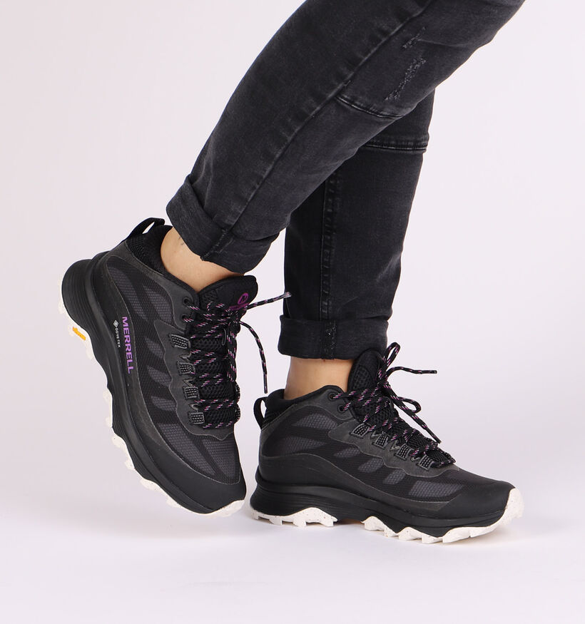 Merrell Moab Speed Mid Zwarte Wandelschoenen voor dames (310224) - geschikt voor steunzolen