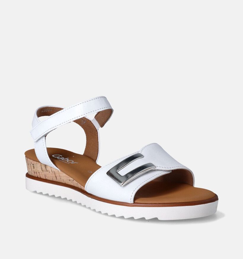 Gabor Witte Sandalen met sleehak voor dames (355065)