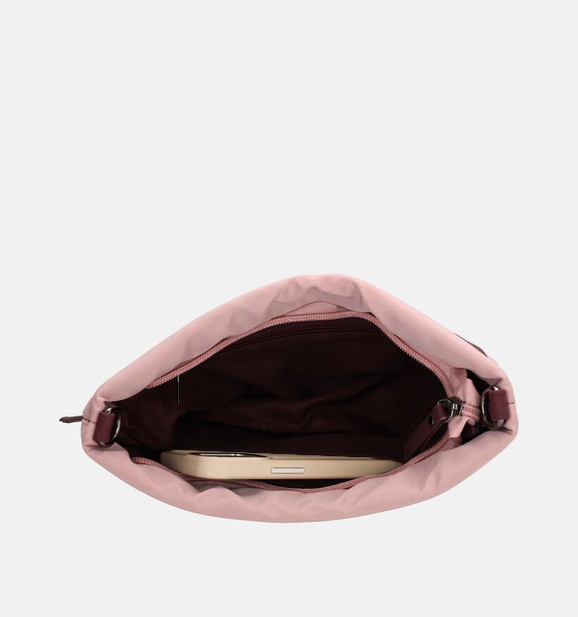 ZEBRA Puffer Roze/Bordeaux Gestreepte Crossbodytas voor dames (380974)